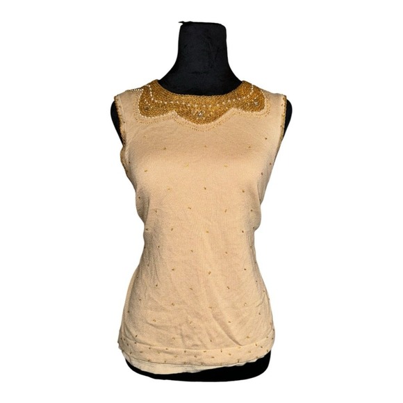 LILLY PULITZER Kate Sweater Size L Beaded Embellished Sleeveless Women's - Picture 3 of 11